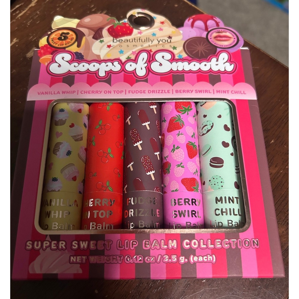 Beautifully You Scoops of Smooth 5 Piece Super Sweet Lip Balm Collection Set#982